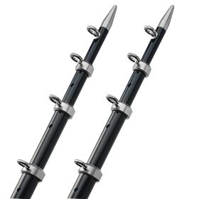 TACO 15' Telescopic Outrigger Poles HD 1-½" (Color: Black/Silver)
