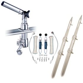 Rupp Z-30 Top Gun Outrigger Kit - Telescoping Poles & Complete Single Line Rigging Kit w/Klickers Release Clips (Option: 15')