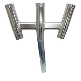 Tigress GS Trident Rod Holder - Polished Aluminum (Option: Bent Butt)