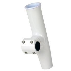 C.E. Smith Adjustable Mid Mount Rod Holder - White Powder Coat Aluminum w/Sleeve & Hex Key (Option: 1-1/4" Or 1-5/16" Od)